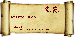 Krizsa Rudolf névjegykártya
